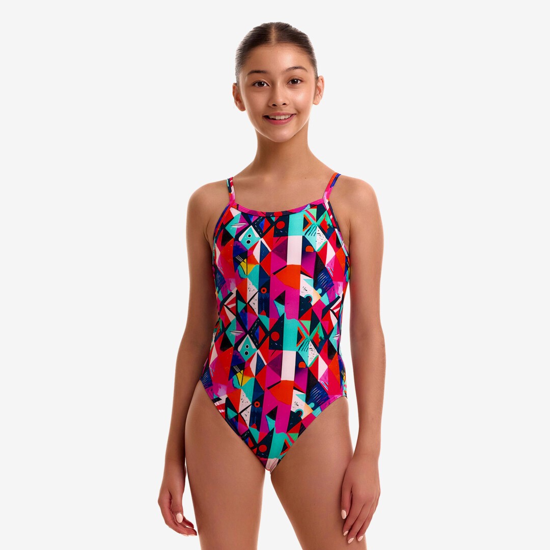 Girl's Single Strap One Piece Art Dropout 8