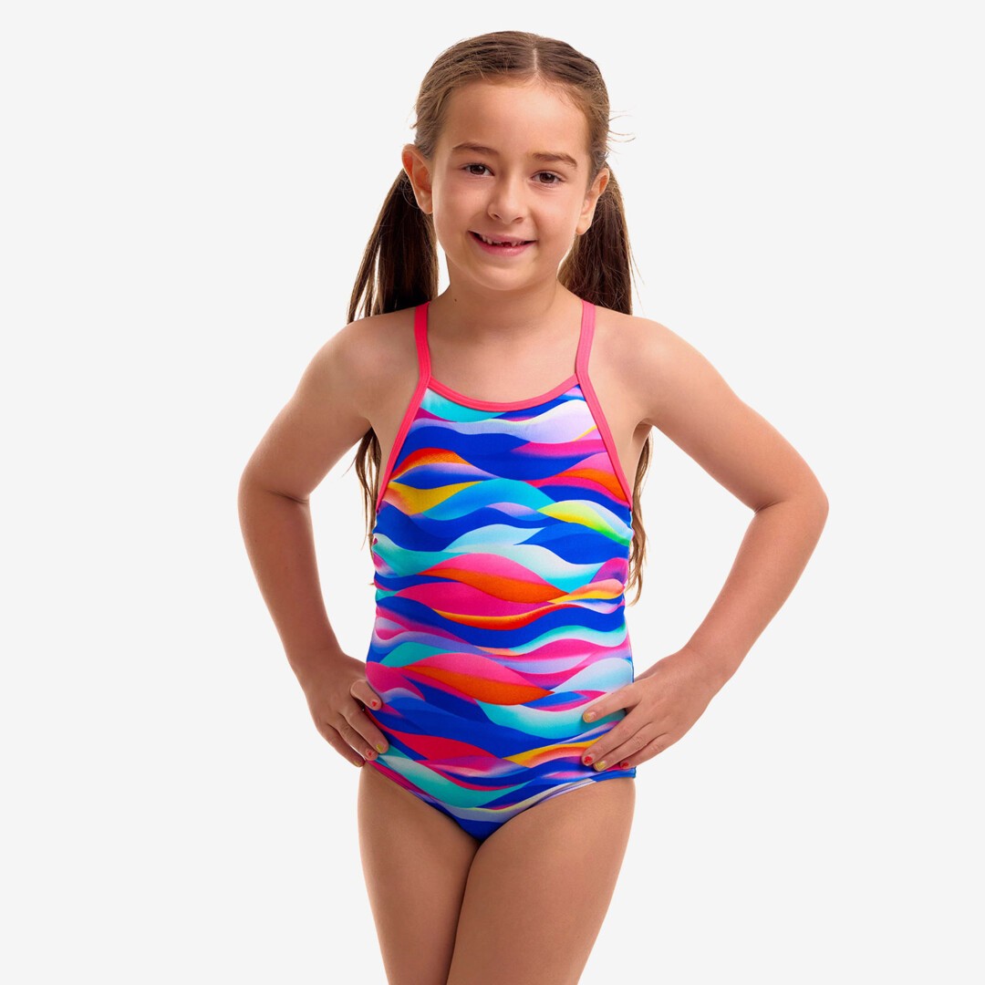 Toddler Girl's Printed One Piece Royal Wave 7