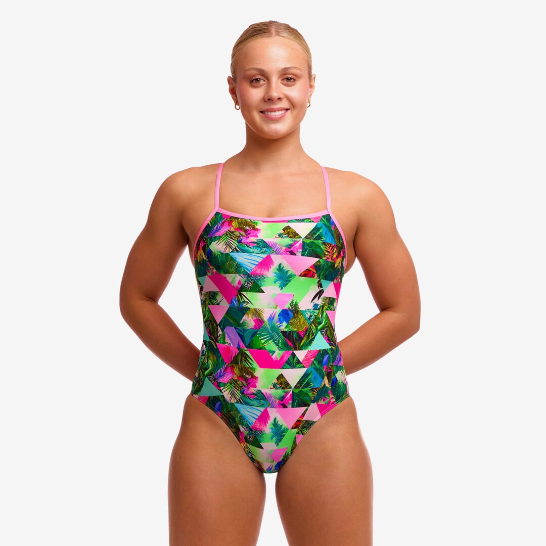 Ladies Single Strap One Piece Sub Lime  10