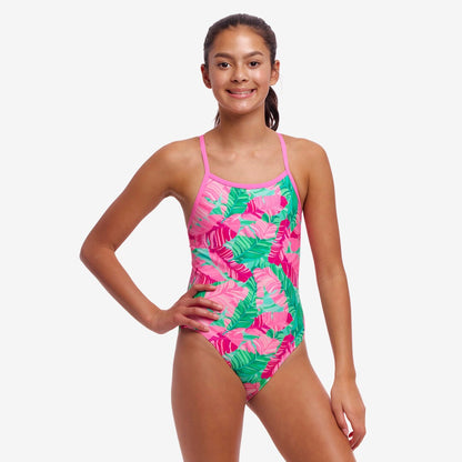 Girl's Single Strap One Piece Tropic Palm 12