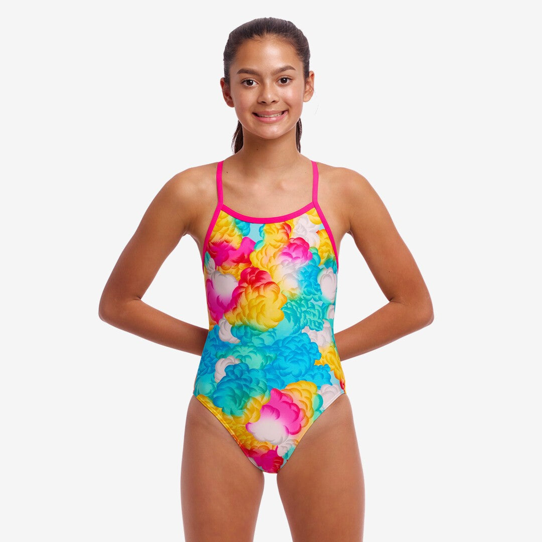 Girl's Single Strap One Piece Cloudy Colours 10