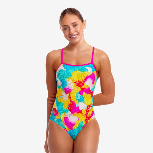 Ladies Single Strap One Piece Cloudy Colours 14